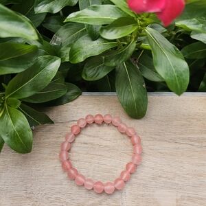 Watermelon Quartz Beaded Bracelet